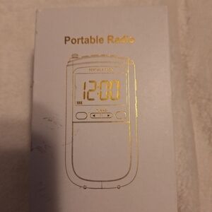 Portable Radio with Digital Display - AM/FM walkman Style Radio Navy Blue